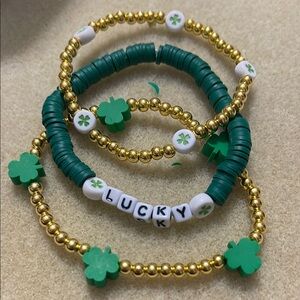 St Patrick’s Day Bracelet Stack handmade